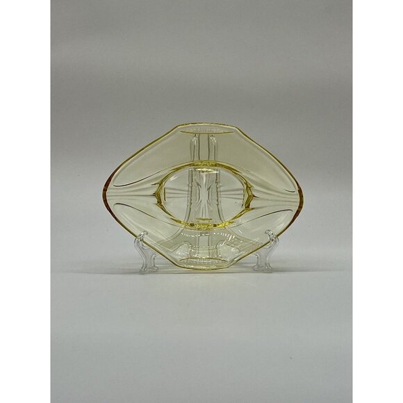 Vtg. 1930's Lancaster Jody Pattern Yellow Relish/Trinket Dish 7.5” long - Picture 1 of 6